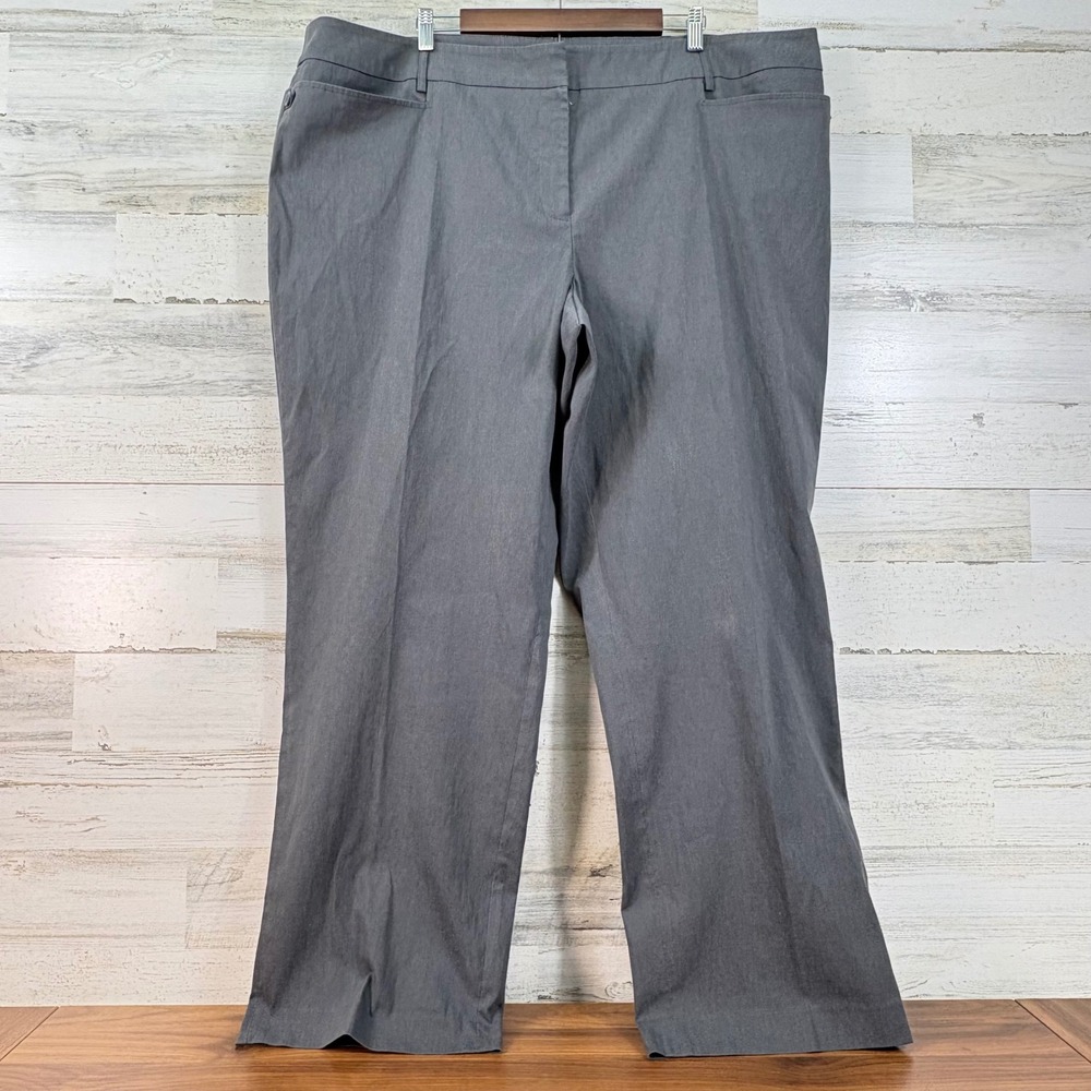 Lane Bryant Womens Plus Size 24 Charcoal Grey‎ Straight Leg Dress Pants Workwear